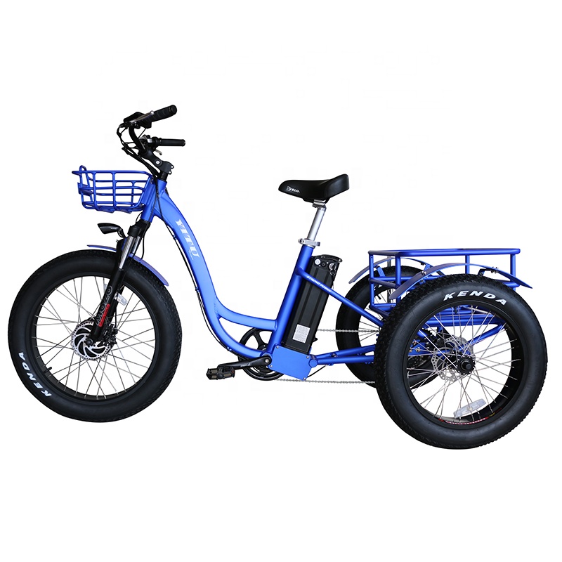 delivery electric tricycle with hub motor 500W cargo ebike for man fat tire three wheel electric bike for Elderly Shopping