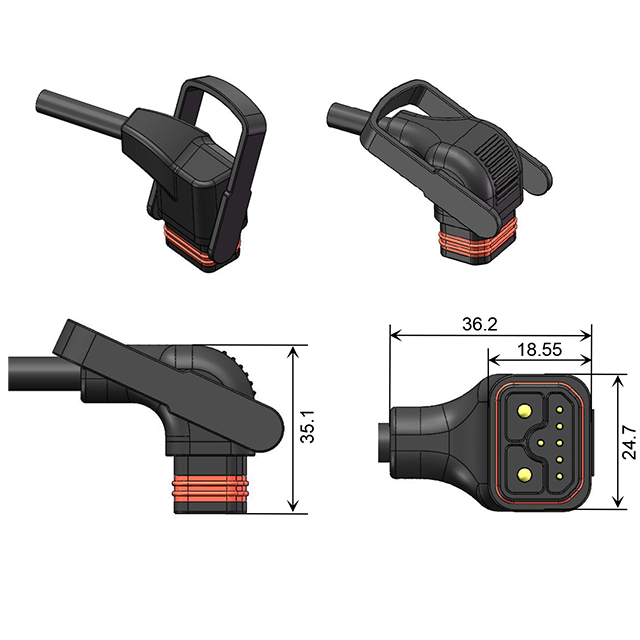 60V AC/DC 25A Charger & discharger battery connectors